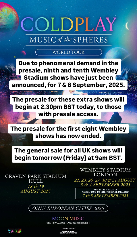 Coldplay’s 2025 UK Tour: Complete Guide to the 2025 UK Tour and Ticketing Details